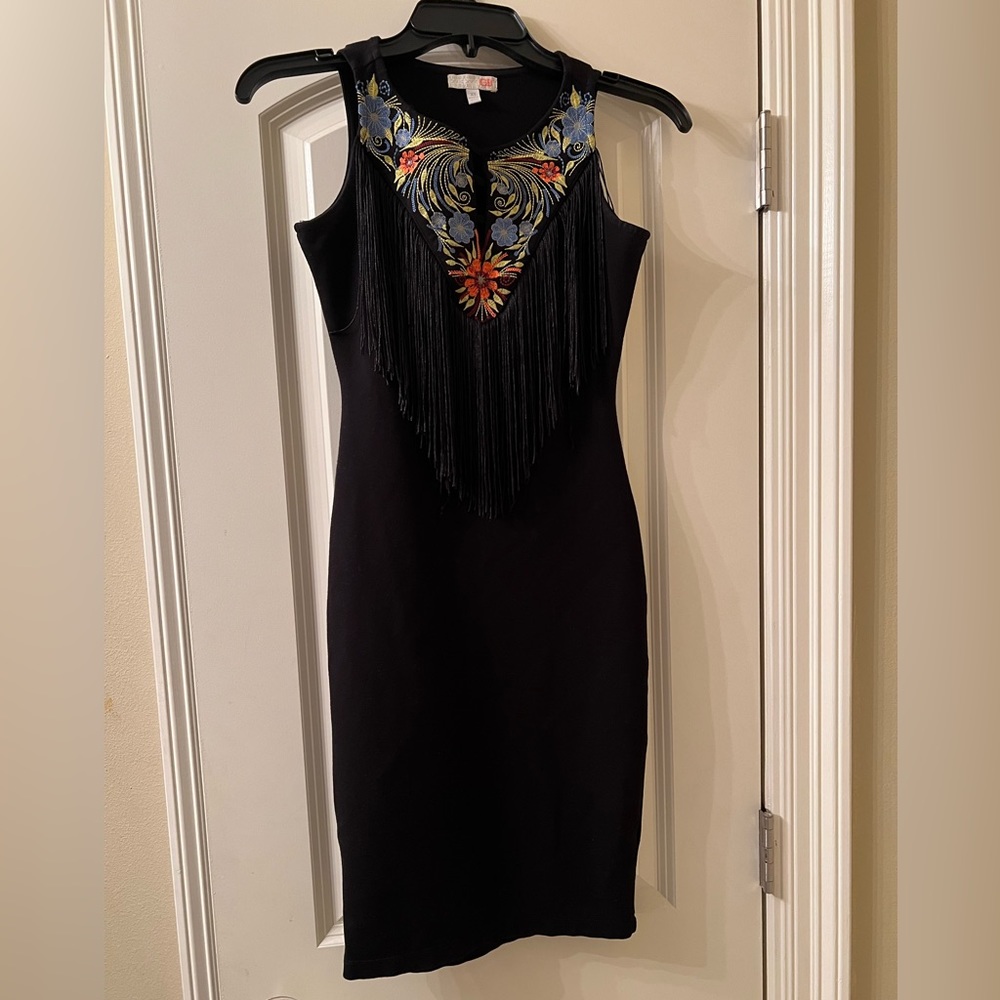 Black with fringe wester dress